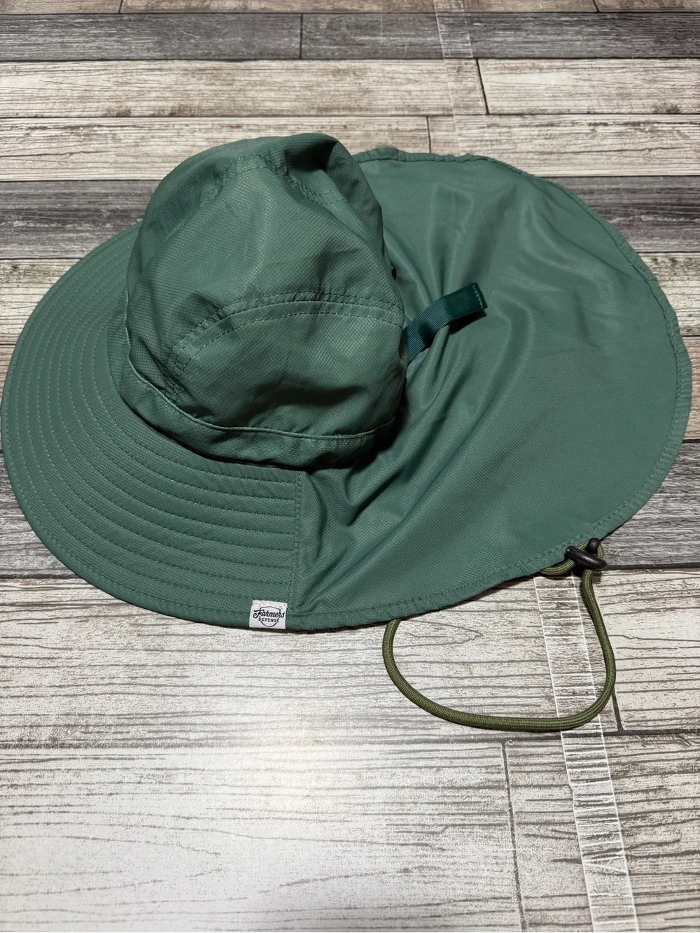 FARMERS DEFENSE Garden Shade Hat Green One Size Lightweight